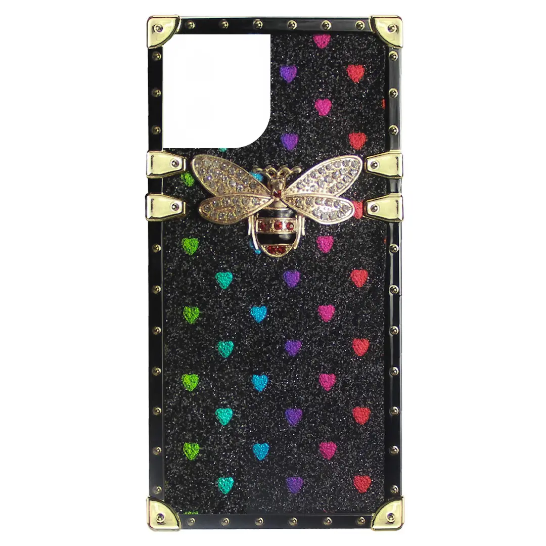 iPhone 15 Pro Heart Butterfly Case Black